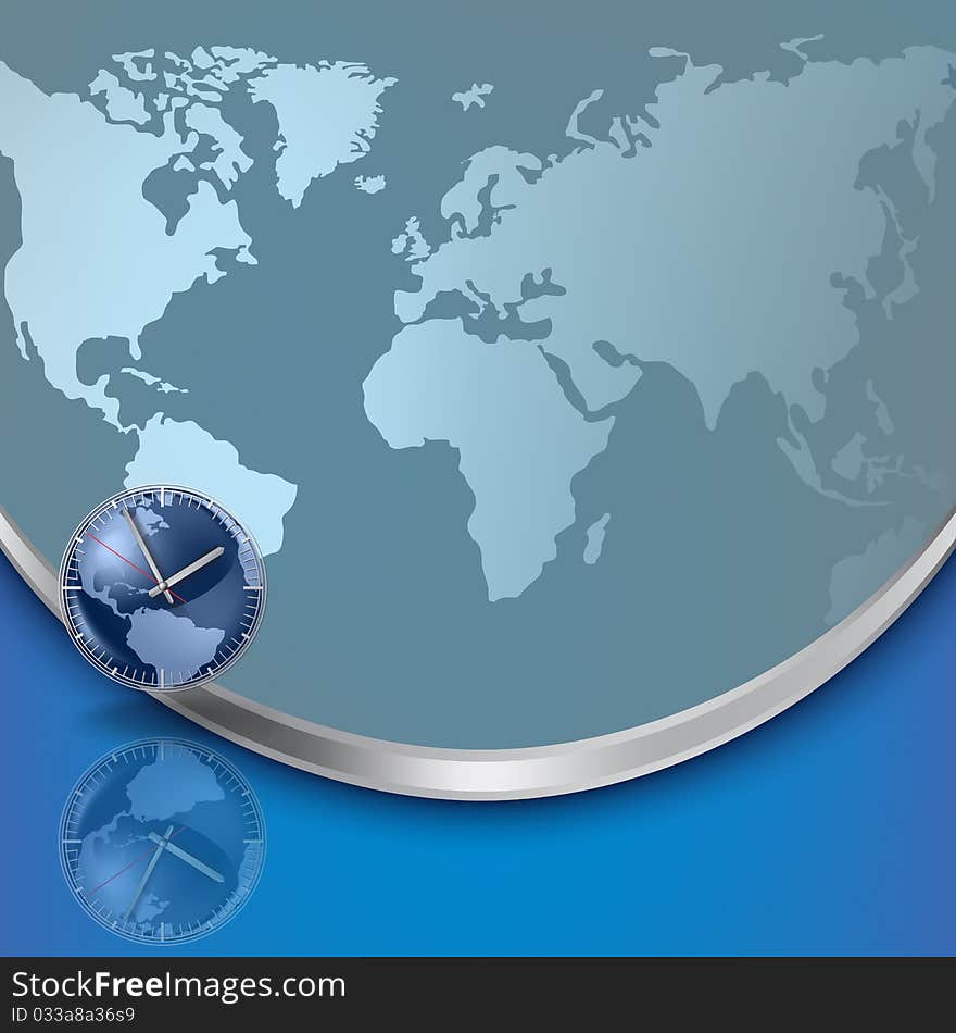 Abstract business background with earth map