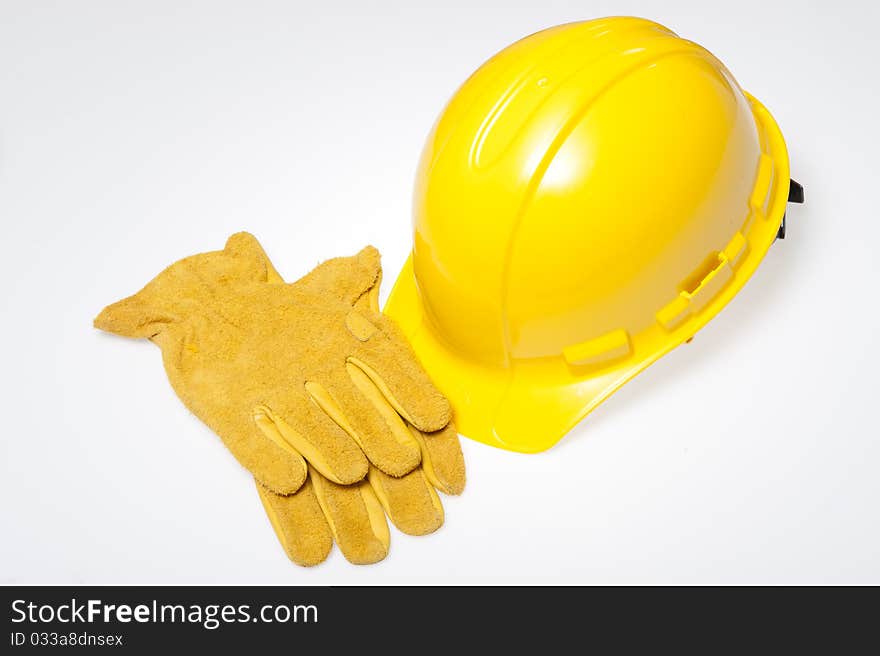 Conctruction helmet isolated on the white background