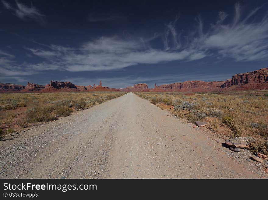 Dirt road in the State of New Mexico in Black and White. Dirt road in the State of New Mexico in Black and White