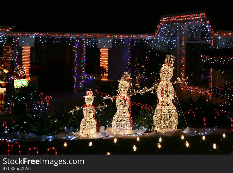 Beautifully decorated homes with Christmas lights. Beautifully decorated homes with Christmas lights