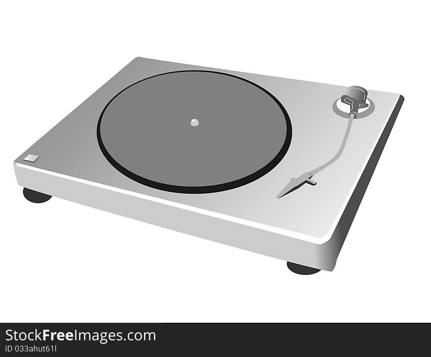 Illustration of old turntable player