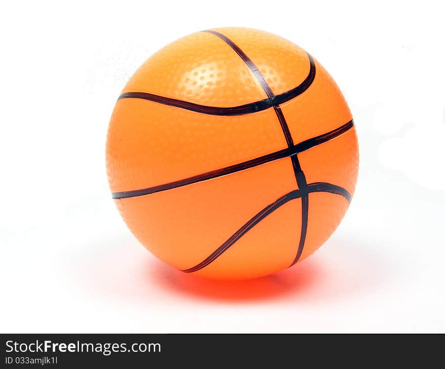 Orange basketball ball isolated on white background.