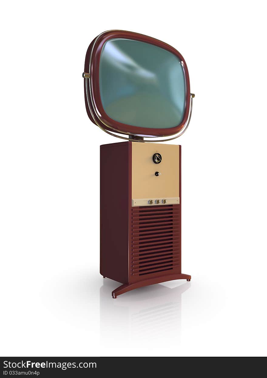 Red retro TV Set.