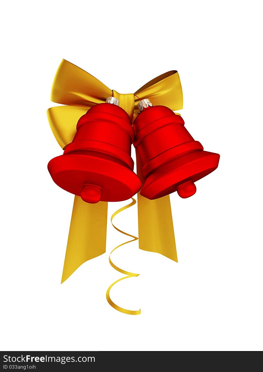 Golden Ribbons And Red Bells