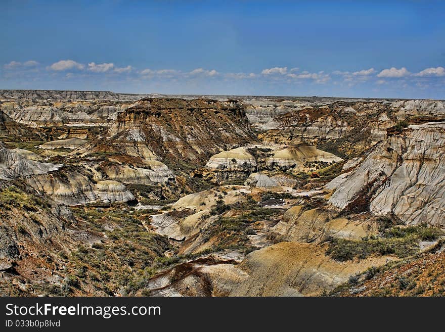 A hot summer day in the badlands. A hot summer day in the badlands.