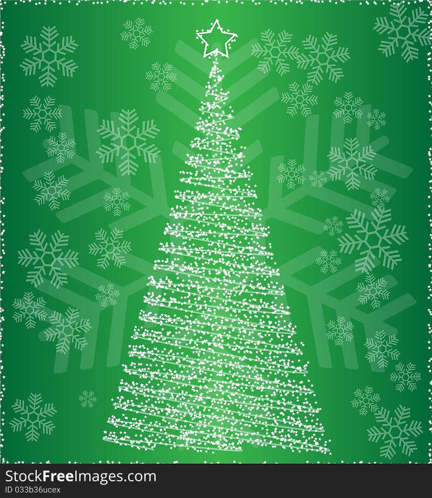 Christmas tree on green backgrounds