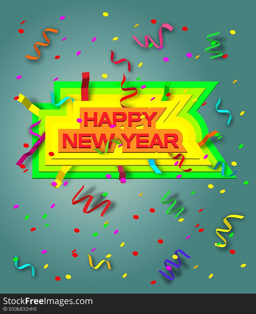 Vector background with the words Happy New Year