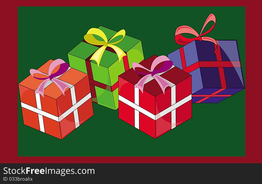 This image represents a Christmas background concept with presents