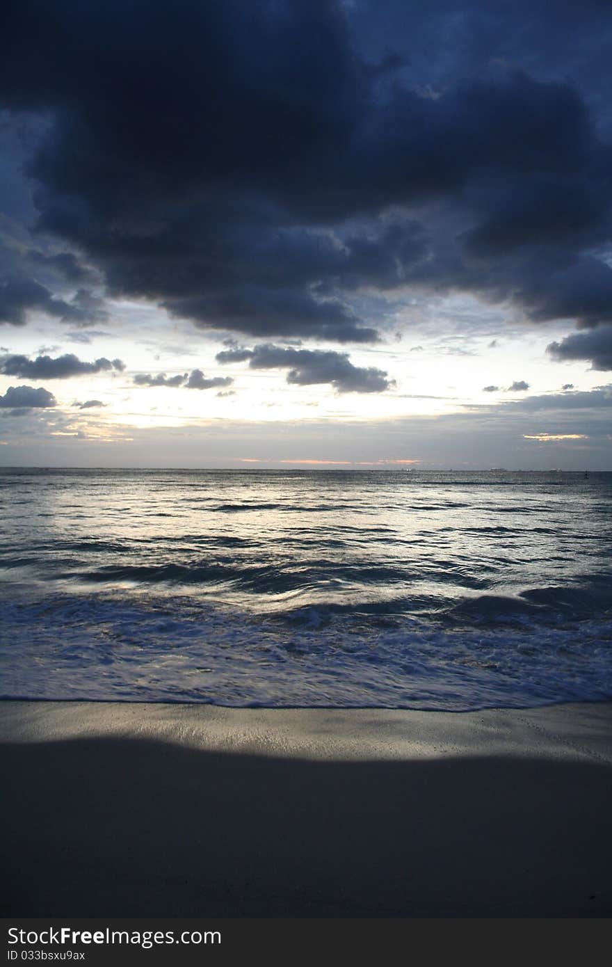 Sunset At Resort In Playa Del Carmen - Mexico