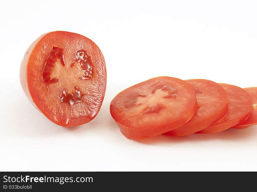 Fresh tomatoes isolated on white background