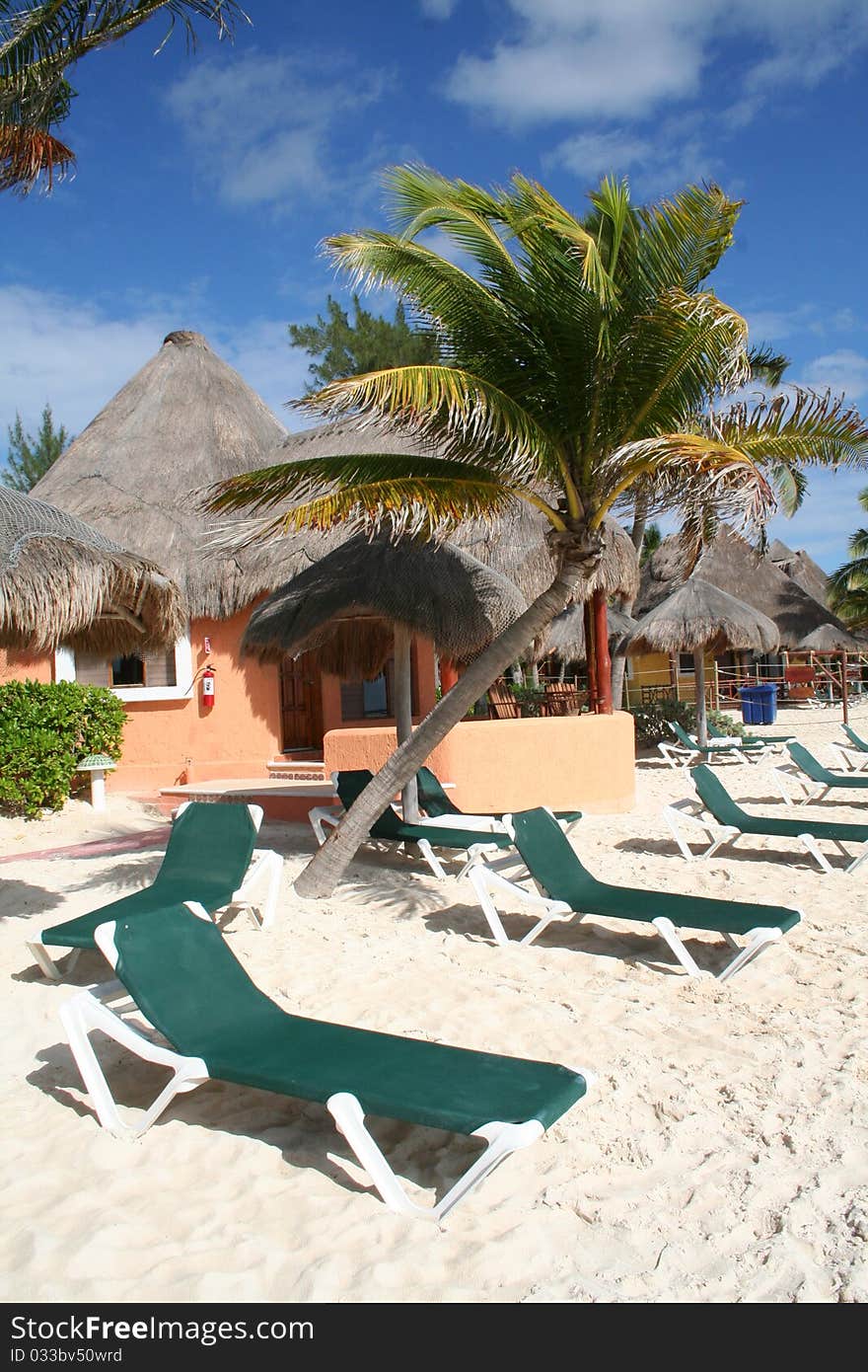 Palapa in Playa del Carmen, South of Cancun - Mexico. Palapa in Playa del Carmen, South of Cancun - Mexico