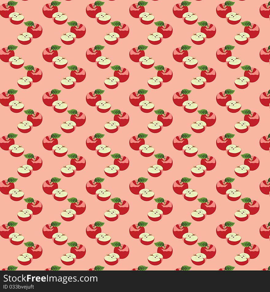 Seamless pattern with apples