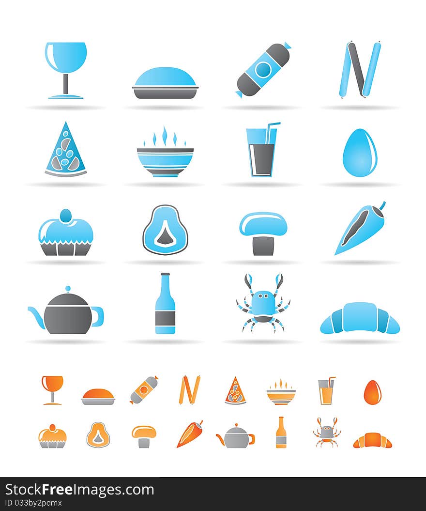 Shop, food and drink icons