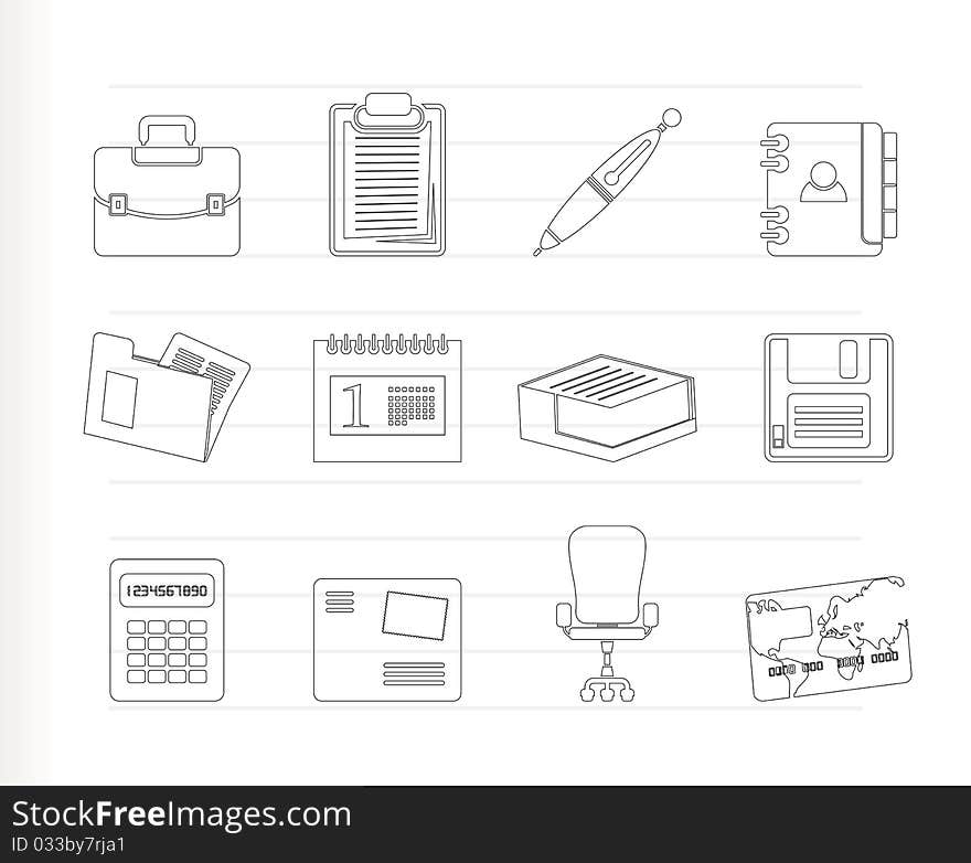 Business and office icons - icon set