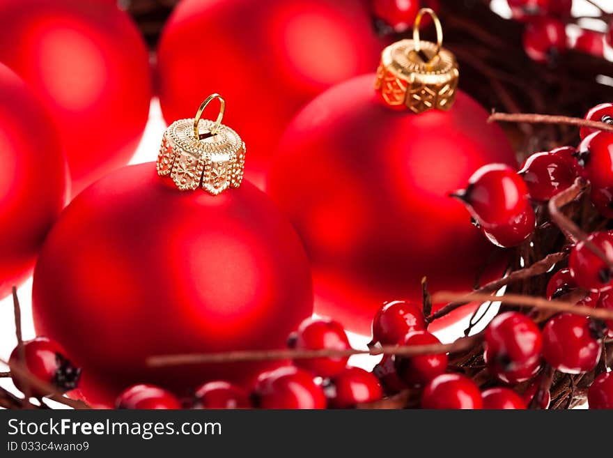 Christmas decoration with european holly