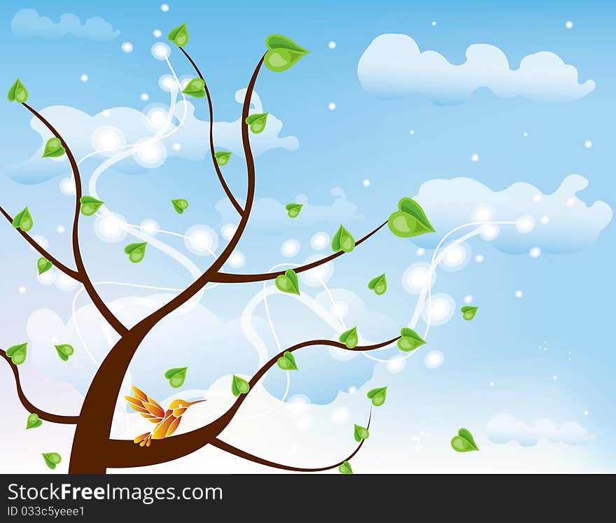 Abstract tree Illustration flower spring summer