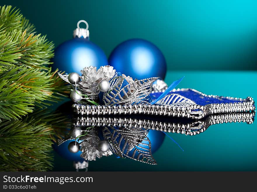 Christmas tree with festive ball