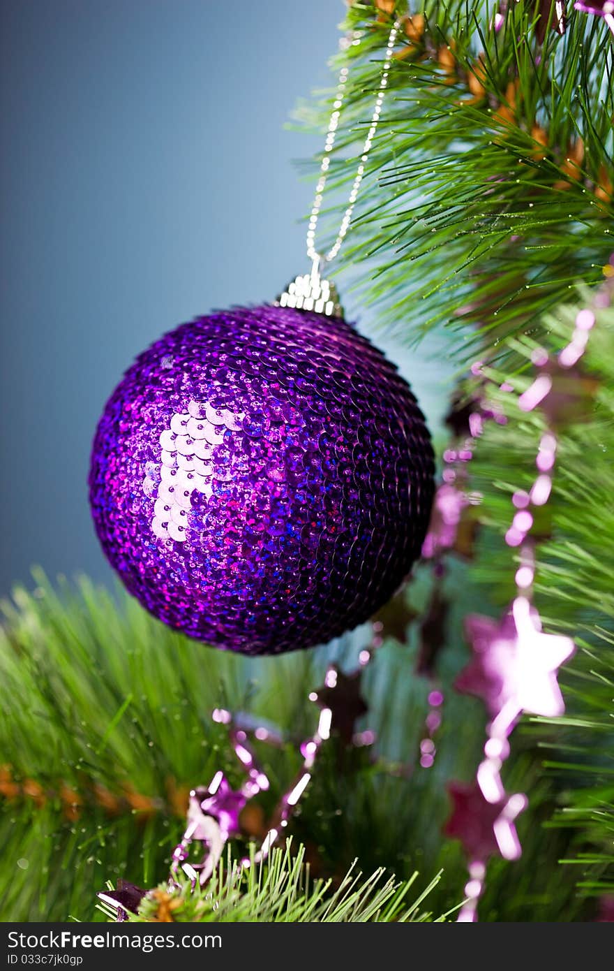 Christmas tree with festive ball