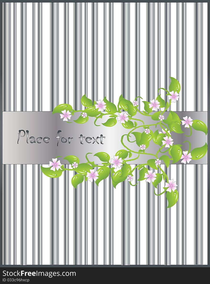 Silver Card With Flowers