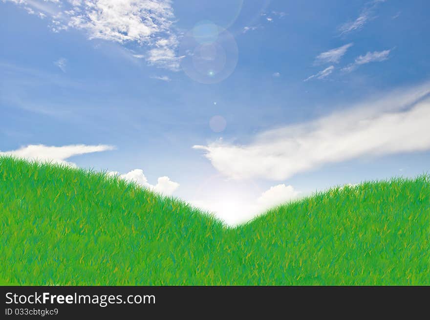 Meadow With Blue Sky