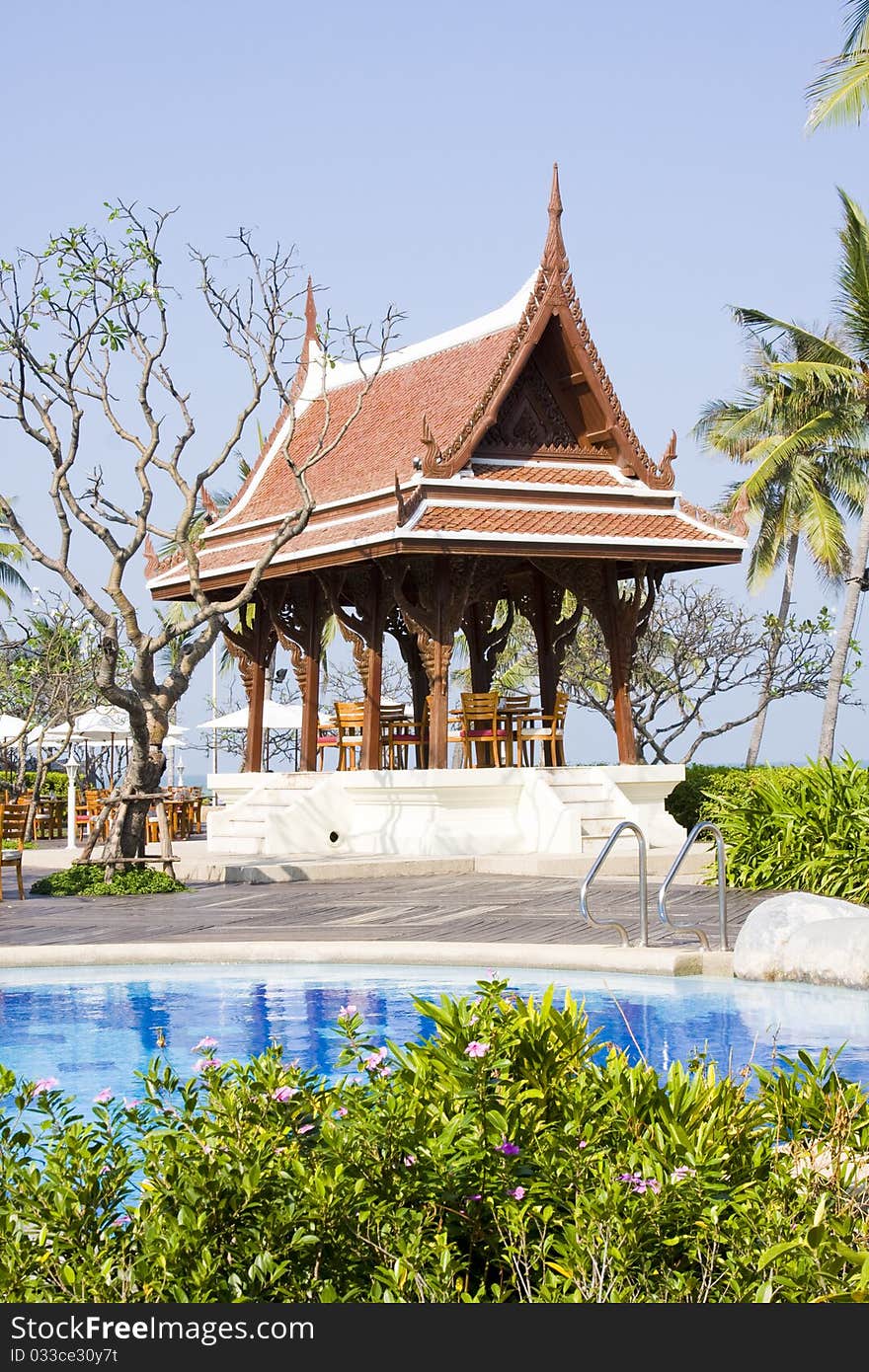 Swimming pool in spa resort . Thailand . Swimming pool in spa resort . Thailand .