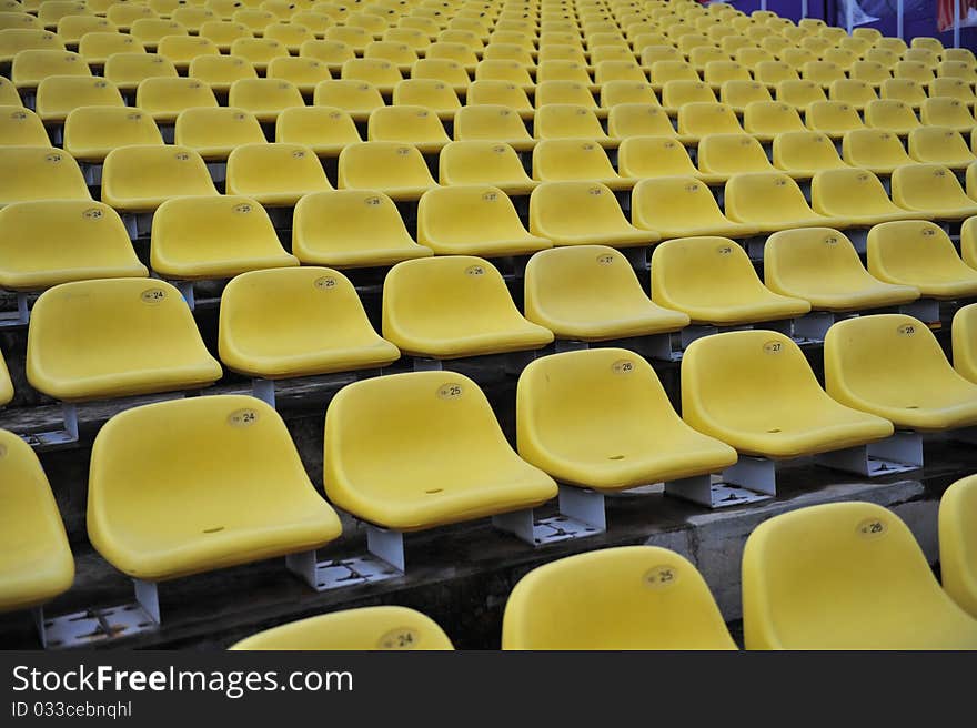 Plastic seat at the stadium