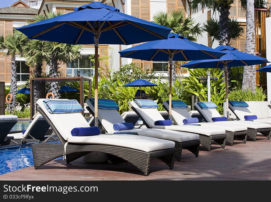 Swimming pool on a sunny day .Thailand. Swimming pool on a sunny day .Thailand.