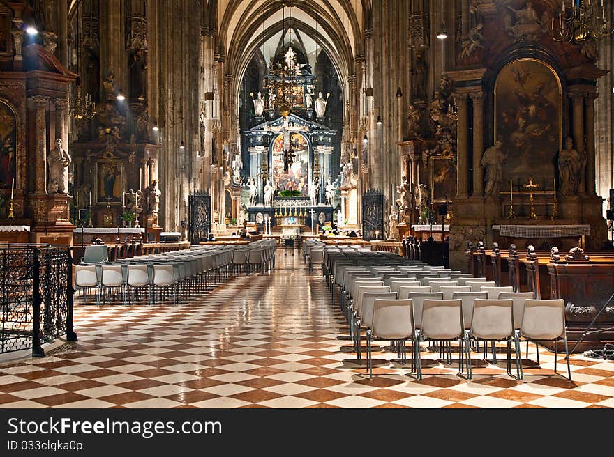 Famous Stephans Dome in Vienna from inside