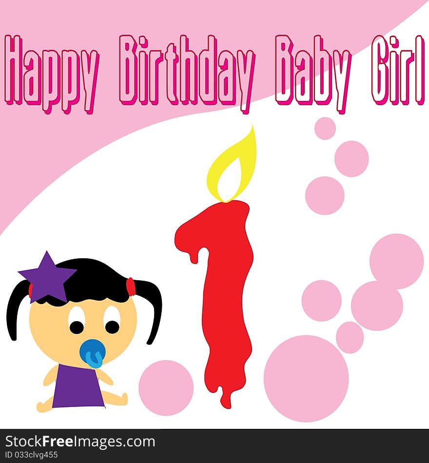 Baby Girl First Birthday Wallpaper