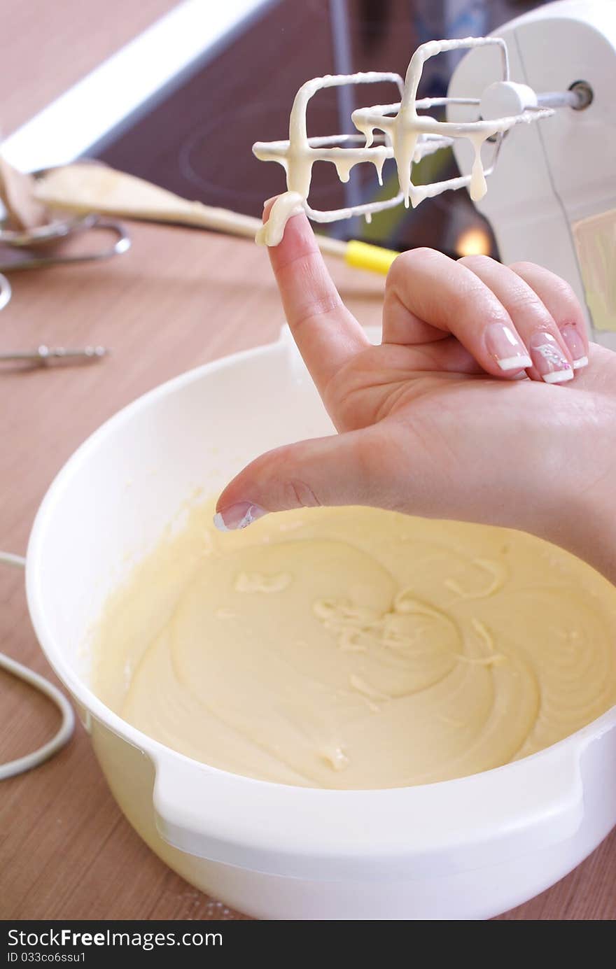 Woman is preparing some cookies