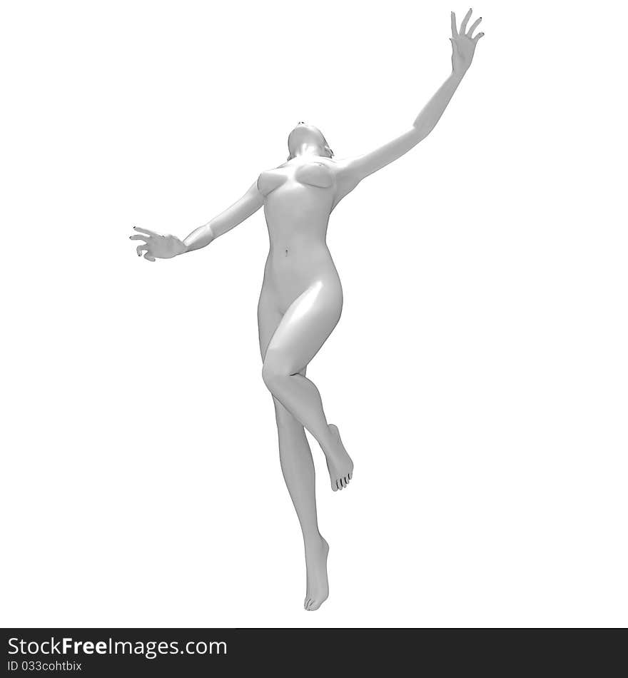 3d render of a naked woman