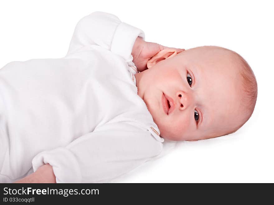 Adorable baby isolated on white