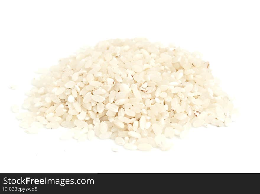 Rice on a white background