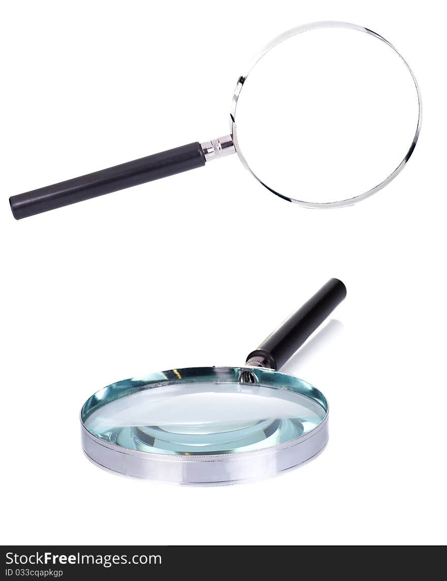 Magnifying glass isolated on white background