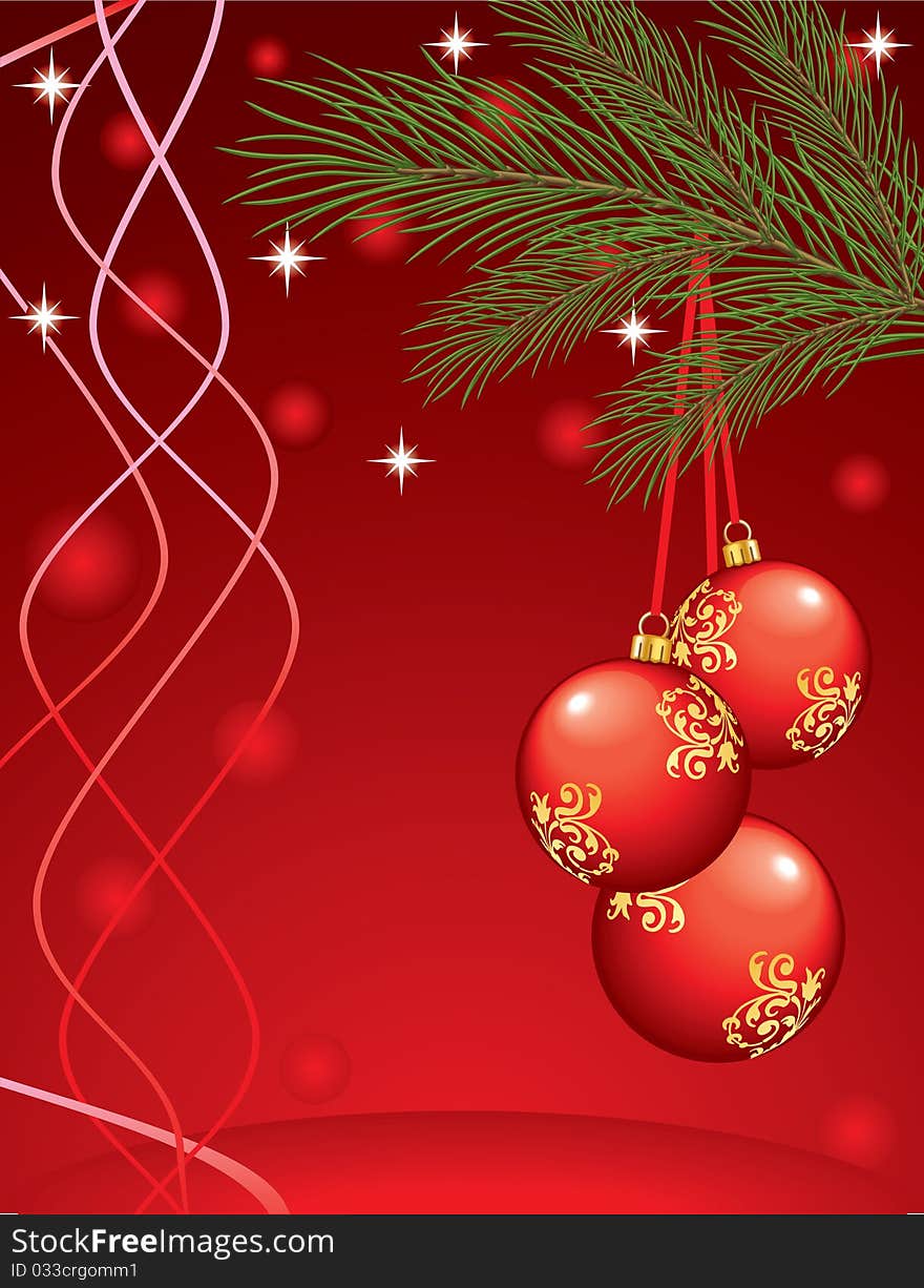 Elegant christmas background with bubbles and balls. Elegant christmas background with bubbles and balls