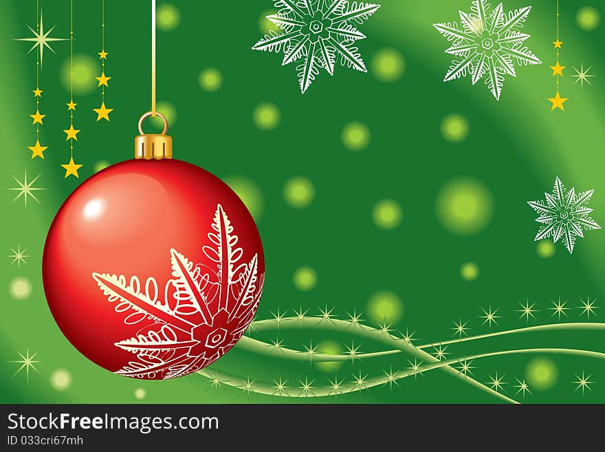 Christmas theme with red ball - background vector. Christmas theme with red ball - background vector