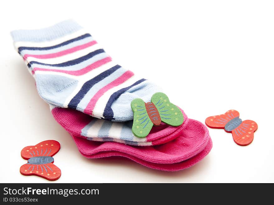 Child stockings with butterflies