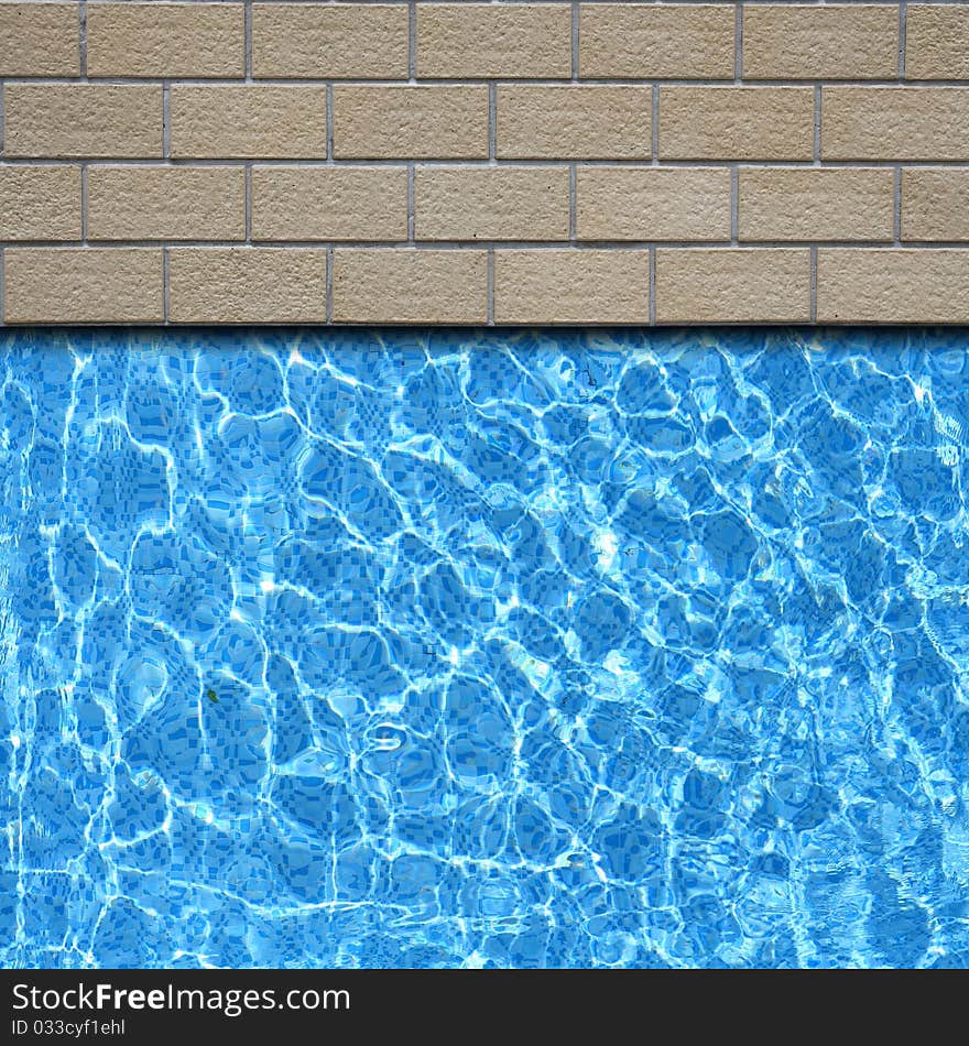 Traditional stone pavement with pool edge background