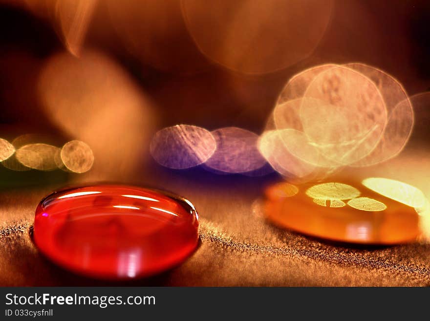 Coloured buttons under the christmas tree