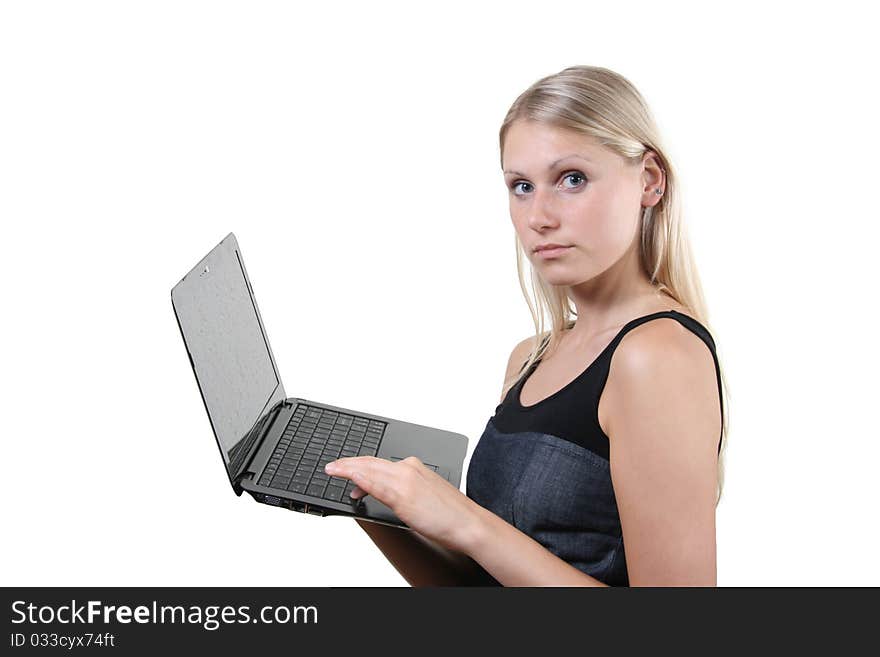 woman working with laptop