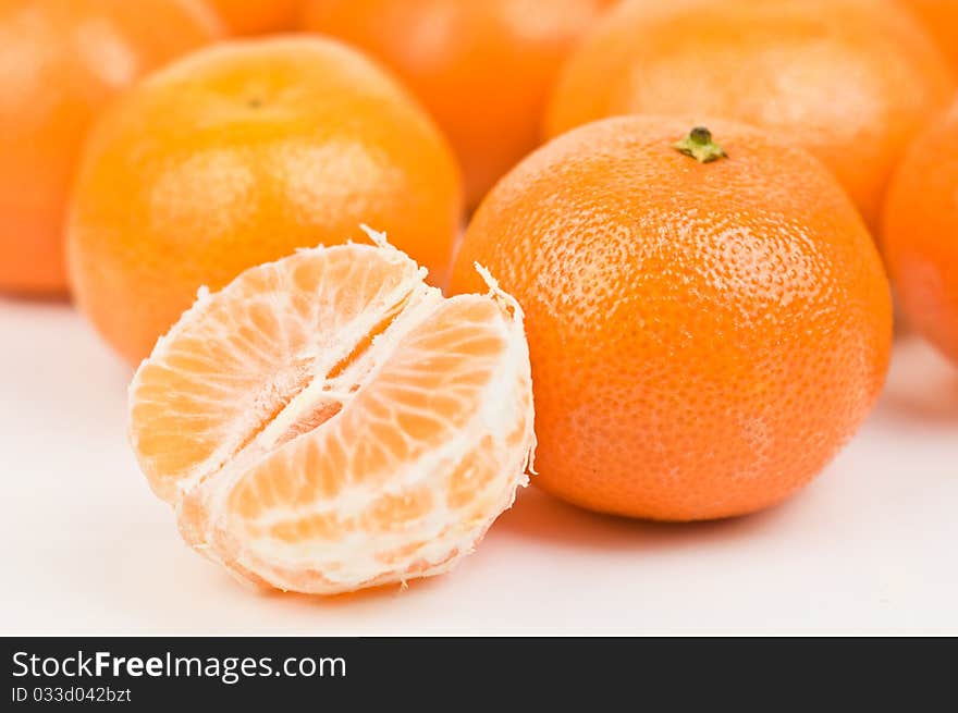 Ripe orange mandarins close up