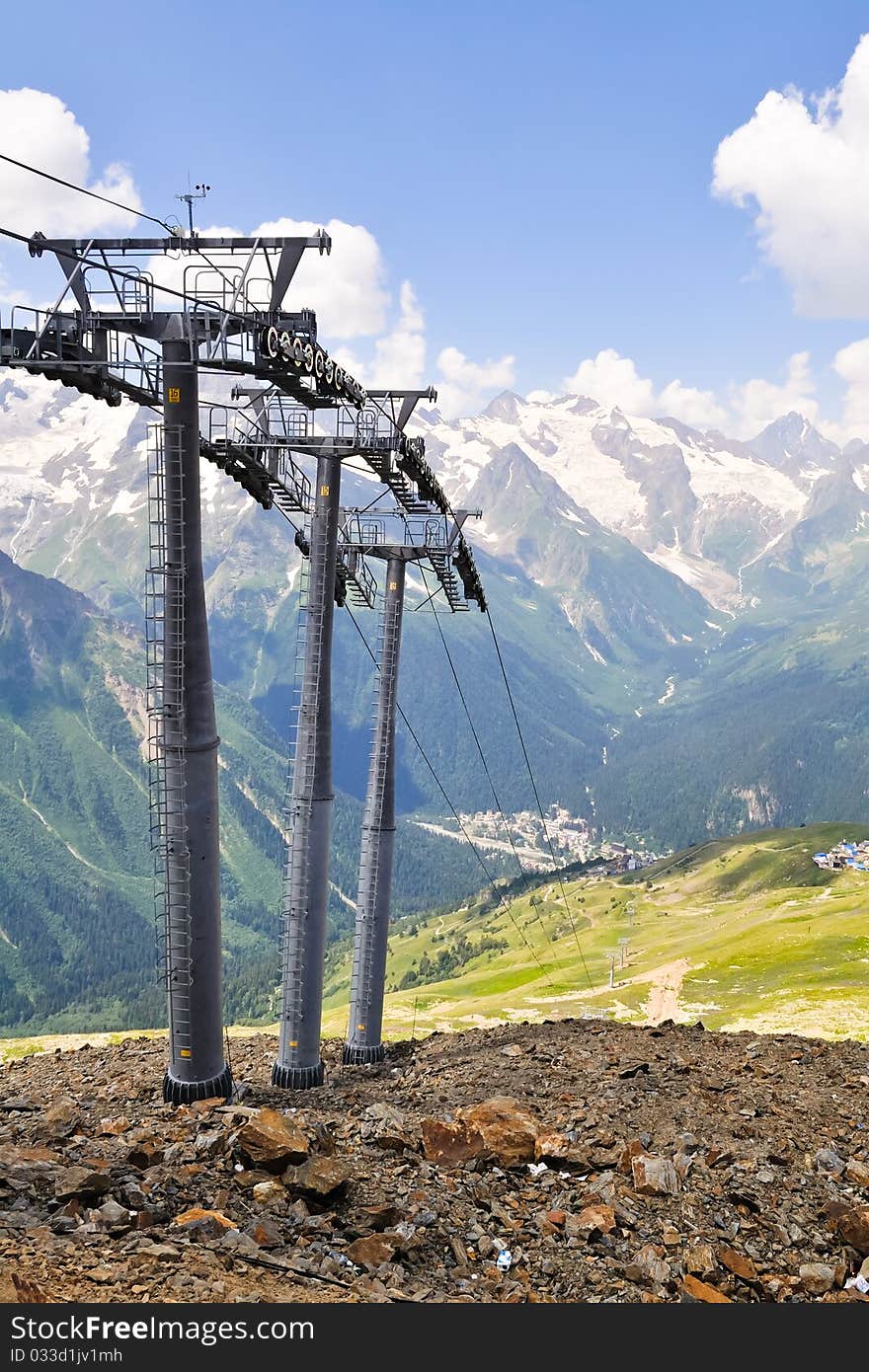 Three supports of  ropeway.