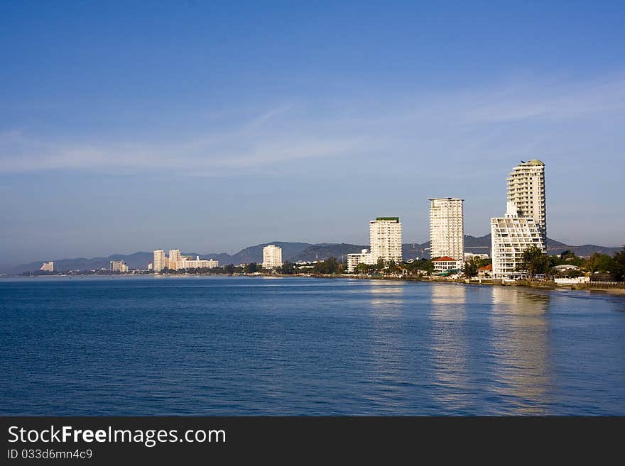 Summer beach of Thailand . Hua Hin .