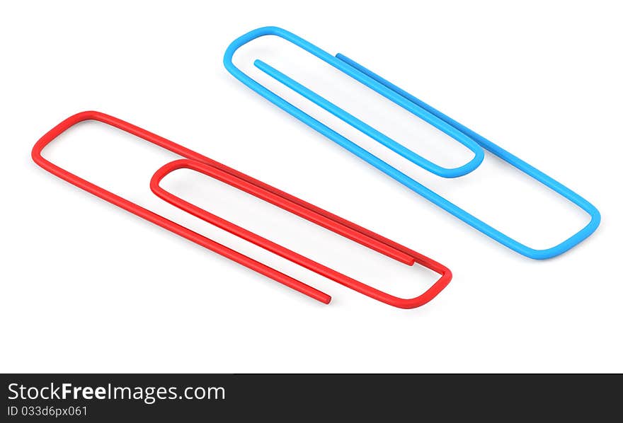 Red and blue paper clips