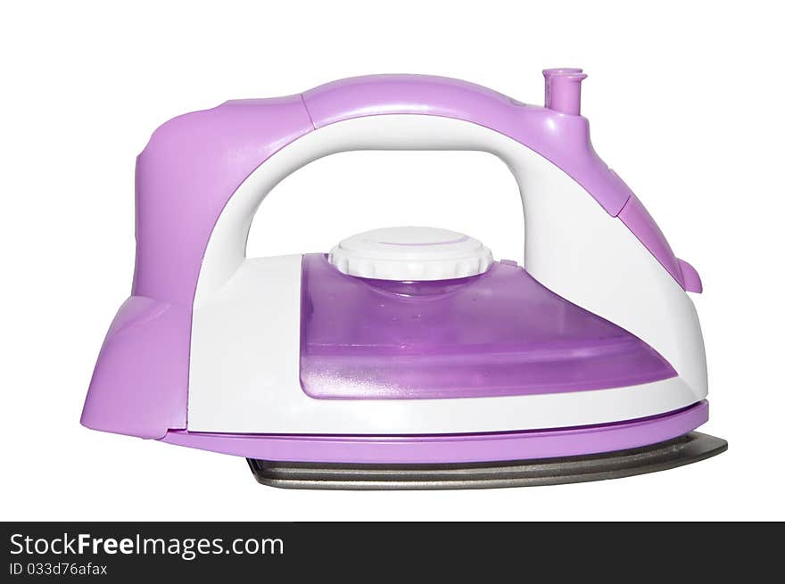 Small purple iron on a white background