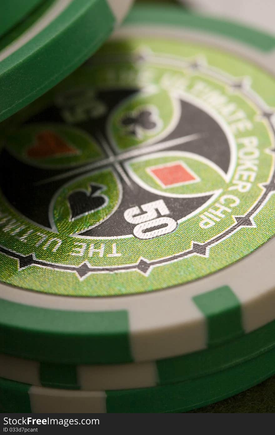 Close-up of a pile of poker chips