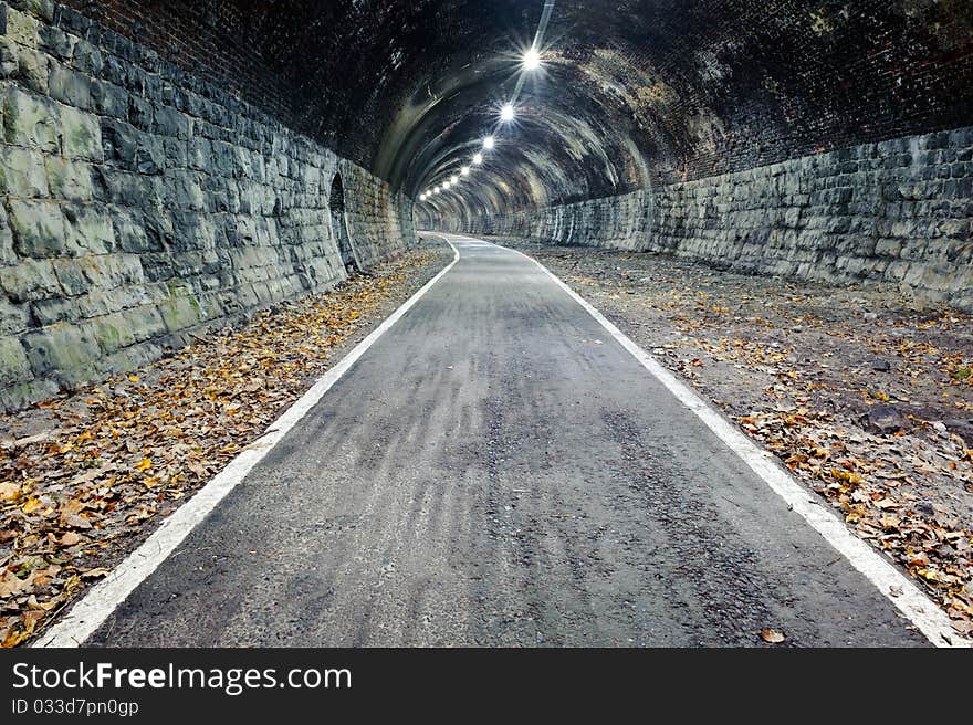 Abandoned train tunnel