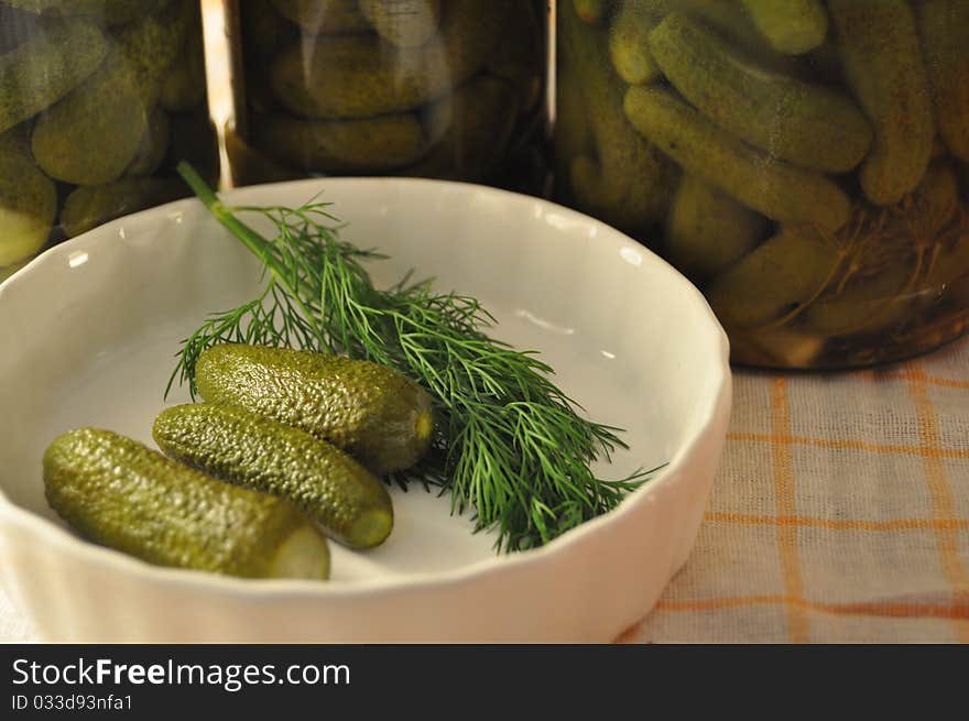 Home made preserves pickles jar. Home made preserves pickles jar