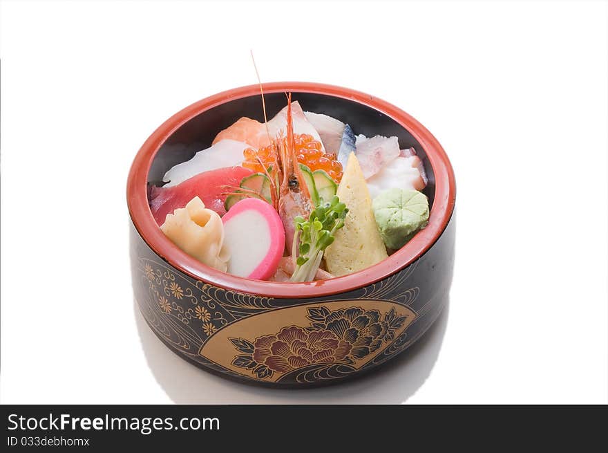 Chirashi Don Mixed Sashimi topped on Rice