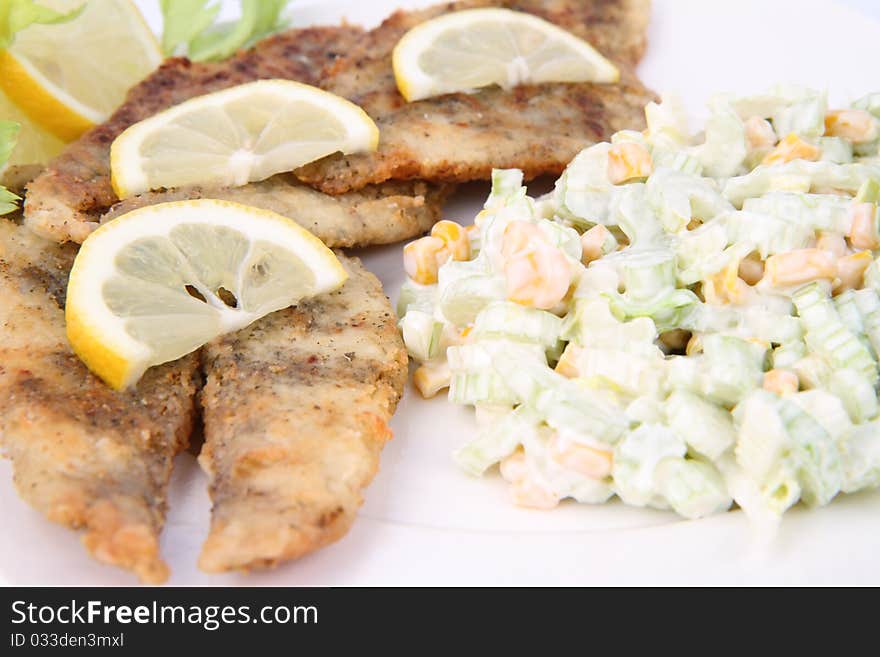 Fried Fish With Side Salad